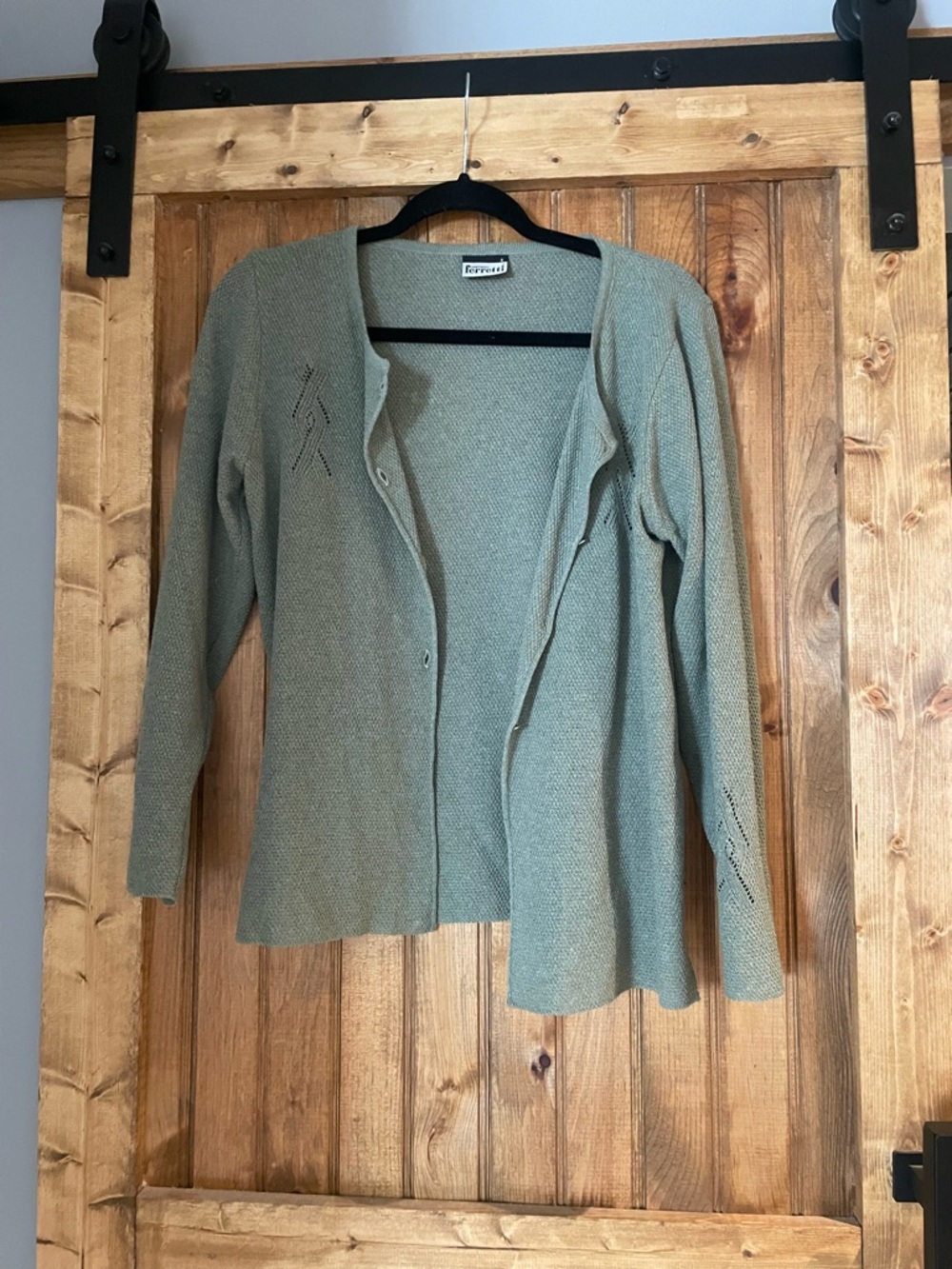 Santiago Ferretti Sage Green Knit Cardigan Sweater